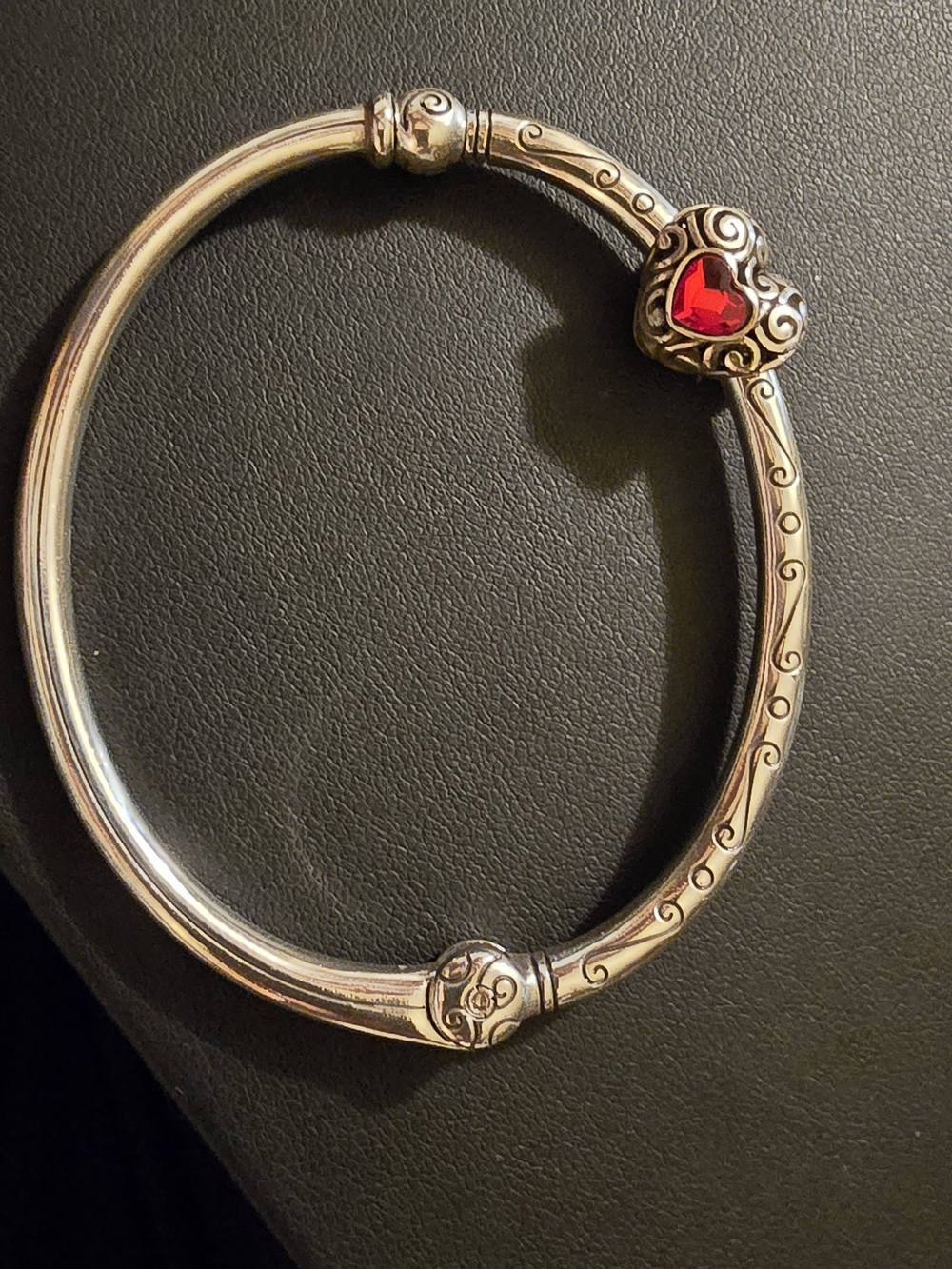 Brighton Charming Bangle, added a heart red charm